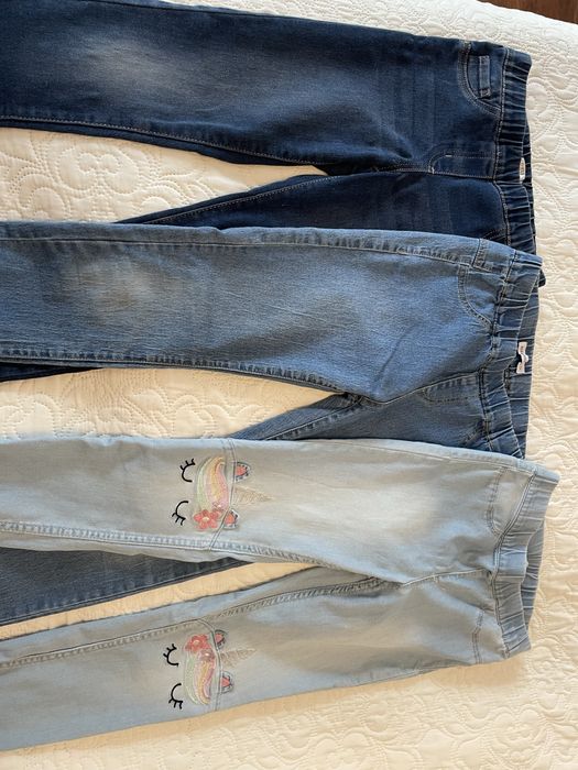 Dżinsy dziewczęce komplet zwężane 3 szt. r.140 HM, Reserved,Pepco