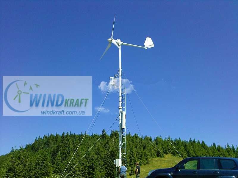 Вітрогенератор Exmork 5 кВт 48В, турбіна 5.4 м, захист Pitch Controled