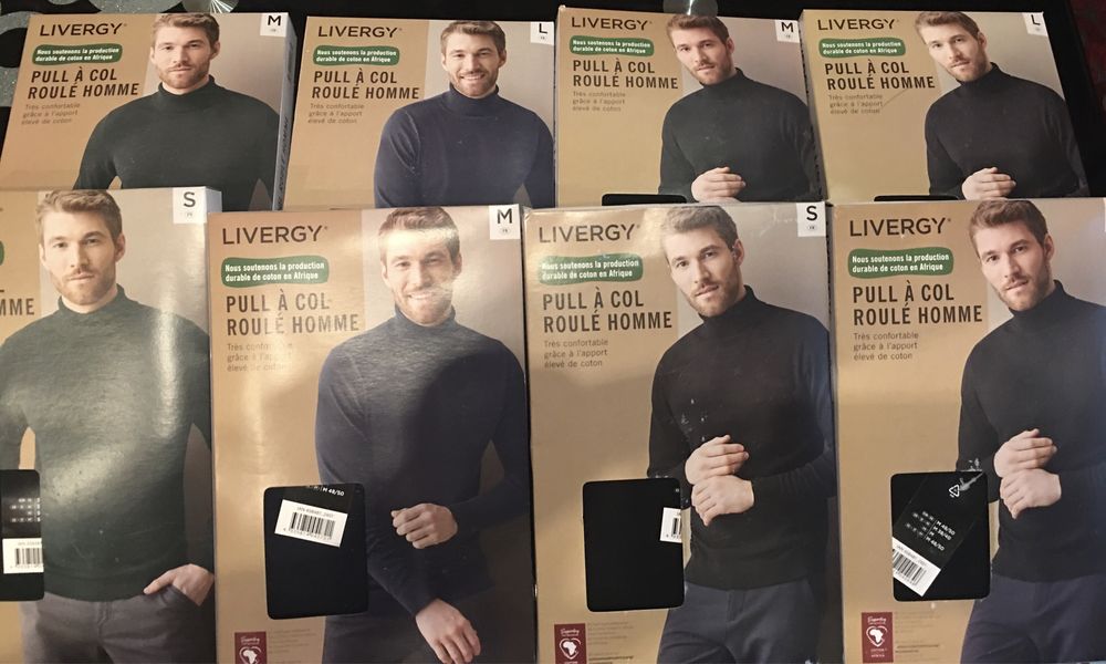 Чоловічий гольф - водолазка , светр Livergy M L чорний , темно-синій,