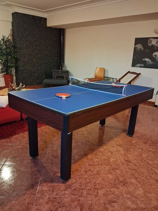 Mesa de bilhar e ping pong com tampa