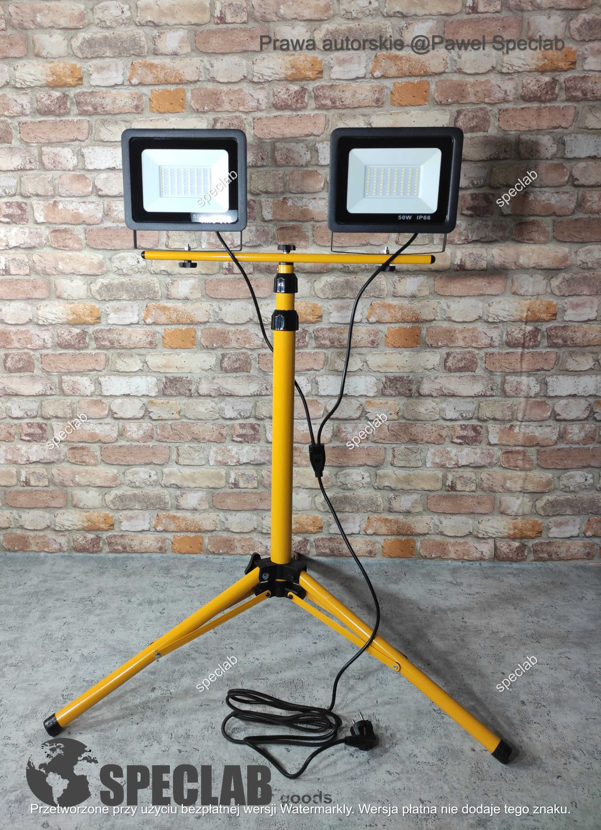 Stojak 2x 50W naświetlacz HALOGEN SLIM z wtyczką