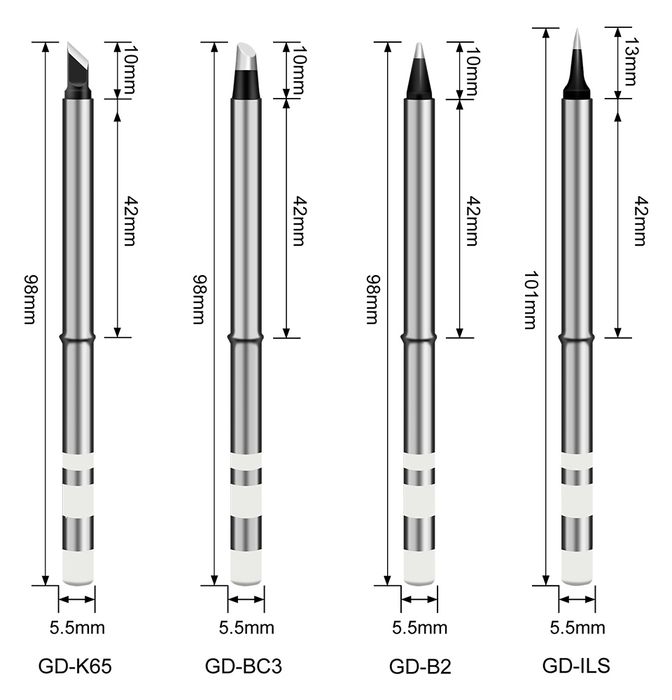 Паяльник GVDA GD300  Type-C 65W + комплект жал.
