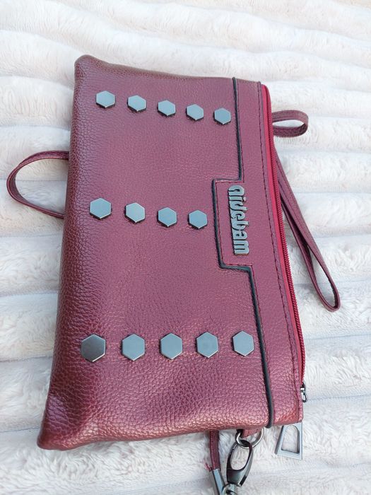 Сумочка винного цвета, клатч