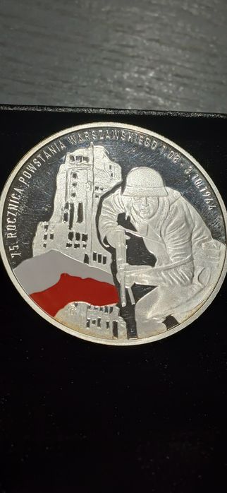 Vintage 75 rocznica Powstania Warszawskiego  srebro 999/1000