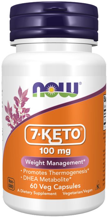 NOW FOODS 7-KETO 100 mg Kortyzol Dhea Termogeneza nastrój 60 kapsułek