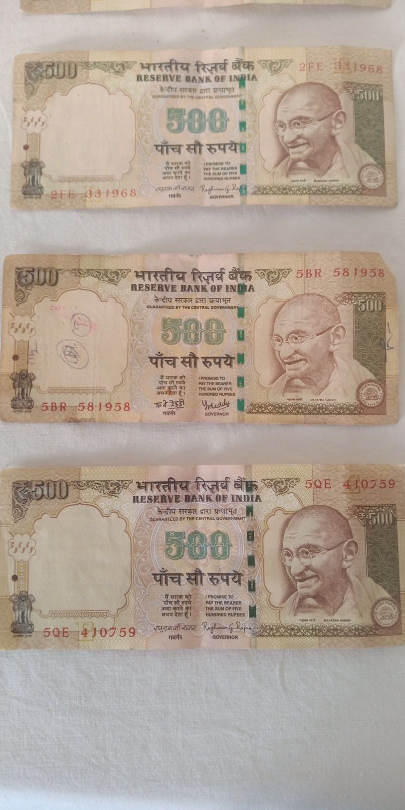Nota 500 Rupees Índia 2014