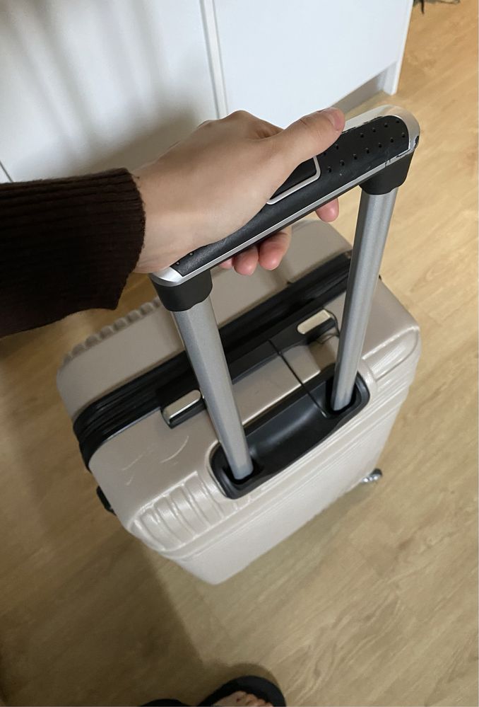 Mala viagem Média rodinhas duplas 360 abs tsa bege
