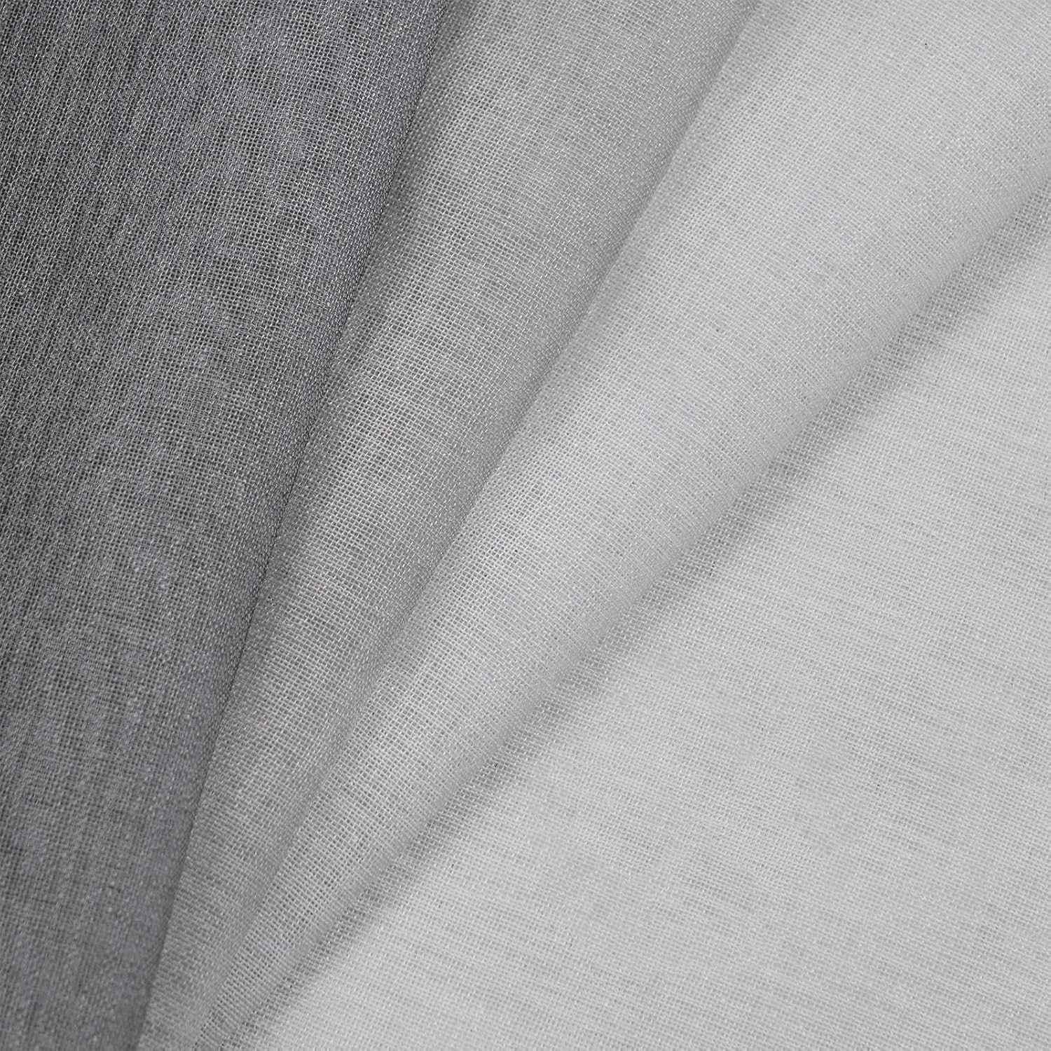 Szare firanki półprzezroczyste 240x140 cm, gradientowe, na przelotkach