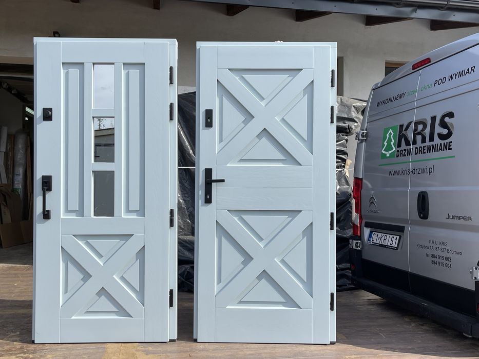 Drzwi drewniane zewnętrzne AMERYKAŃSKIE schlage na wymiar cała POLSKA