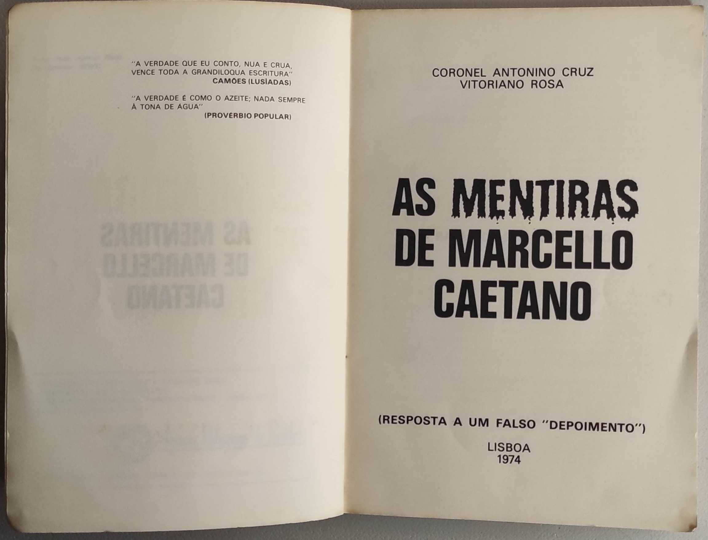 Livro  Ref:PVI - As Mentiras de Marcelo Caetano