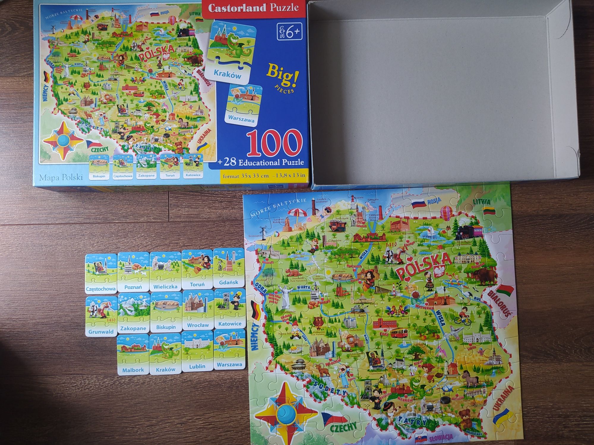Puzzle Mapa Polski 128 elementów