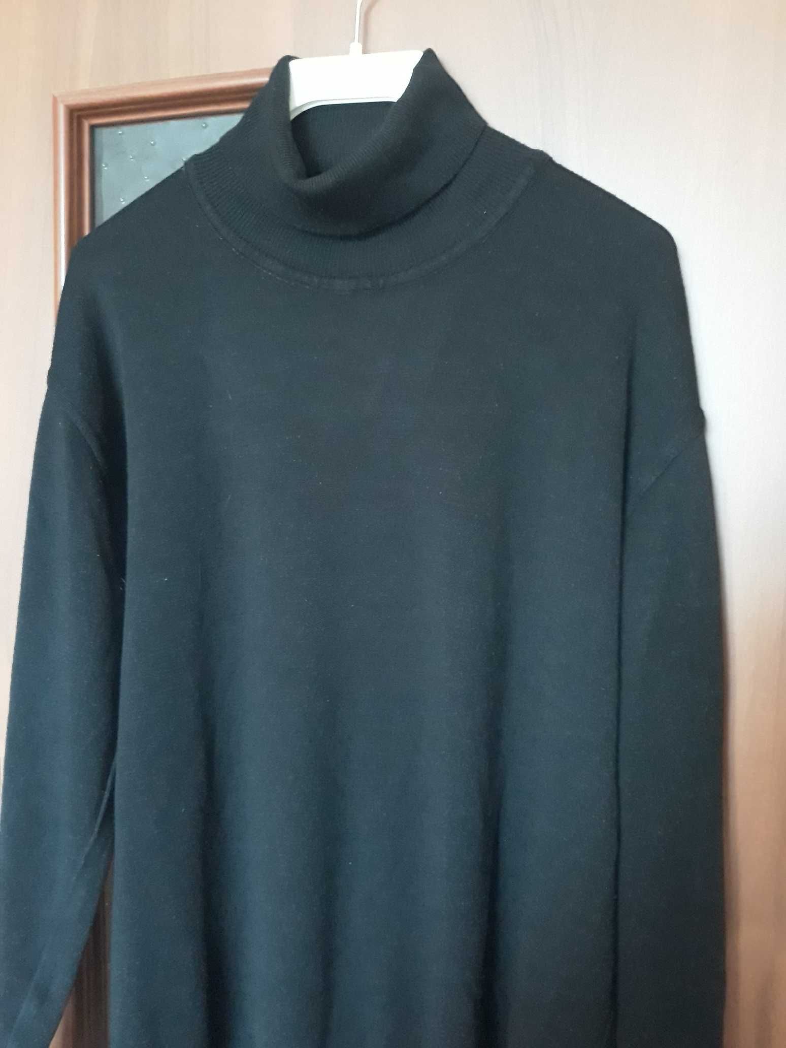 Czarny golf sweter męski Devir wełna, akryl rozmiar XL