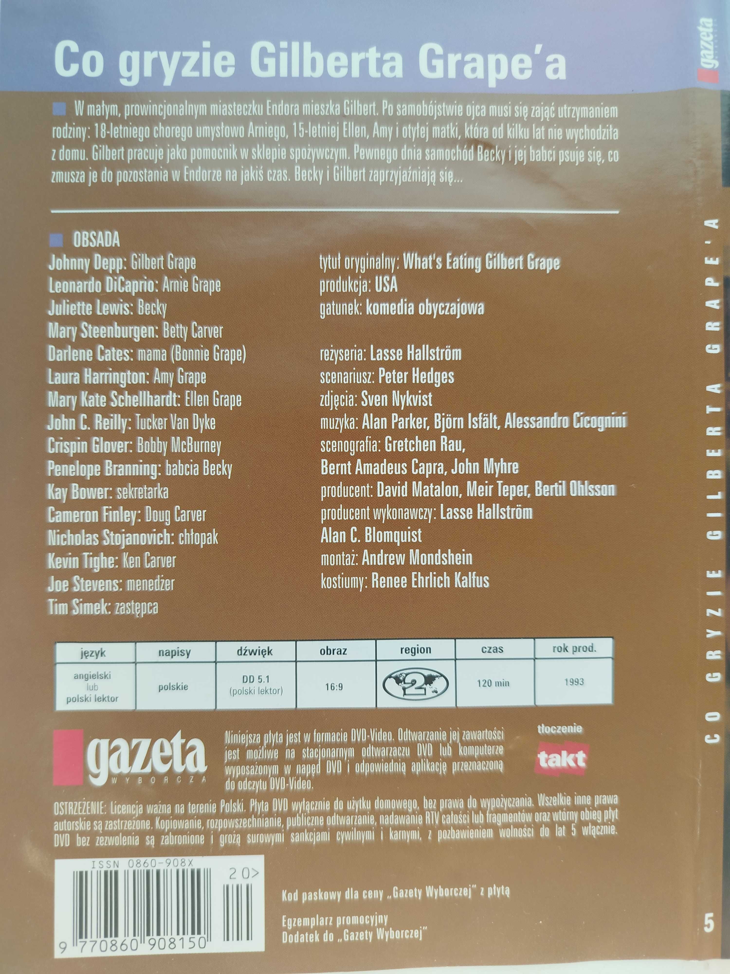 Co gryzie Gilberta Grape'a DVD Deep DiCaprio Lewis we dwoje dramat