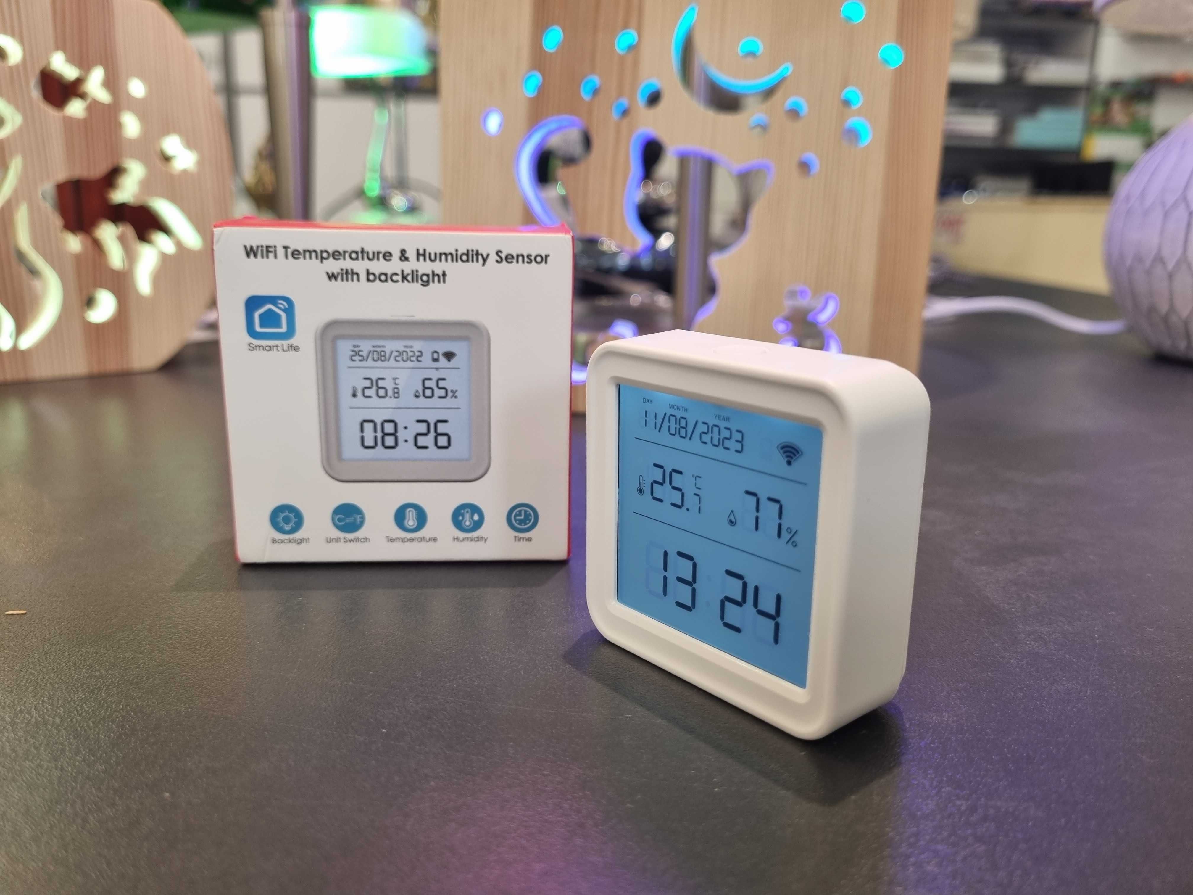 Годинник з термометром, гігрометром з WIFI Tuya Smart сенсор