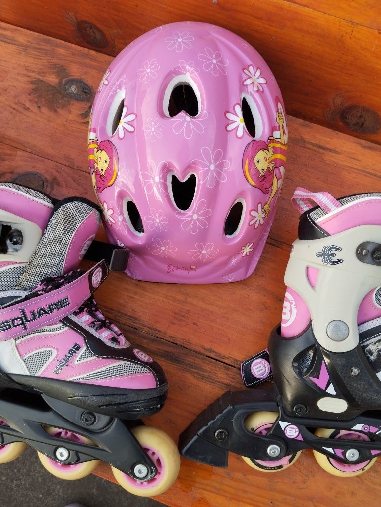 Роліки дитячі для дівчинки + шлем