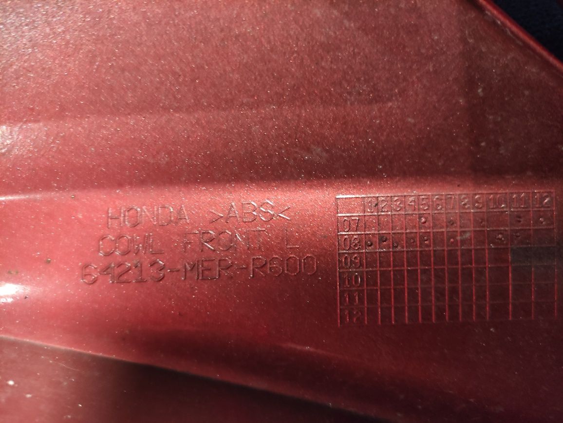 Honda cbf600 pc43 części owiewka czerwony klamka kierunkowskaz