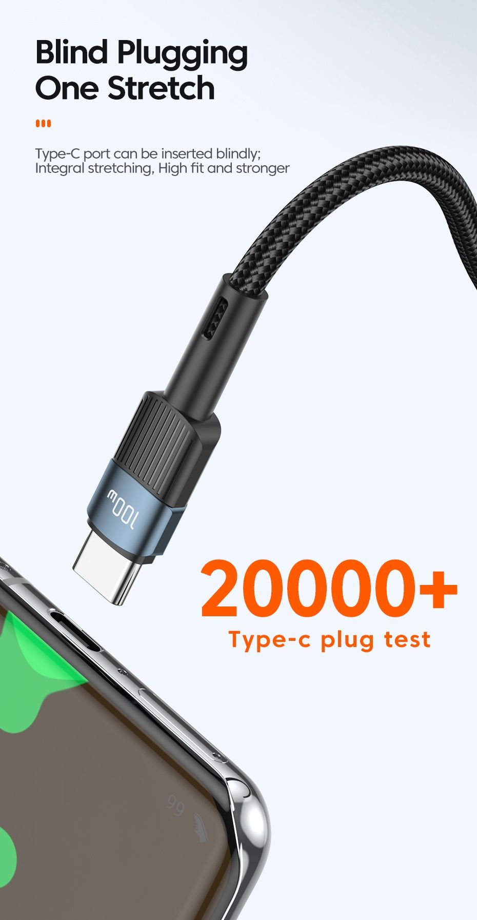 Kabel przewód USB C 100W 1m szybkiego ładowania Xiaomi Samsung MacBook