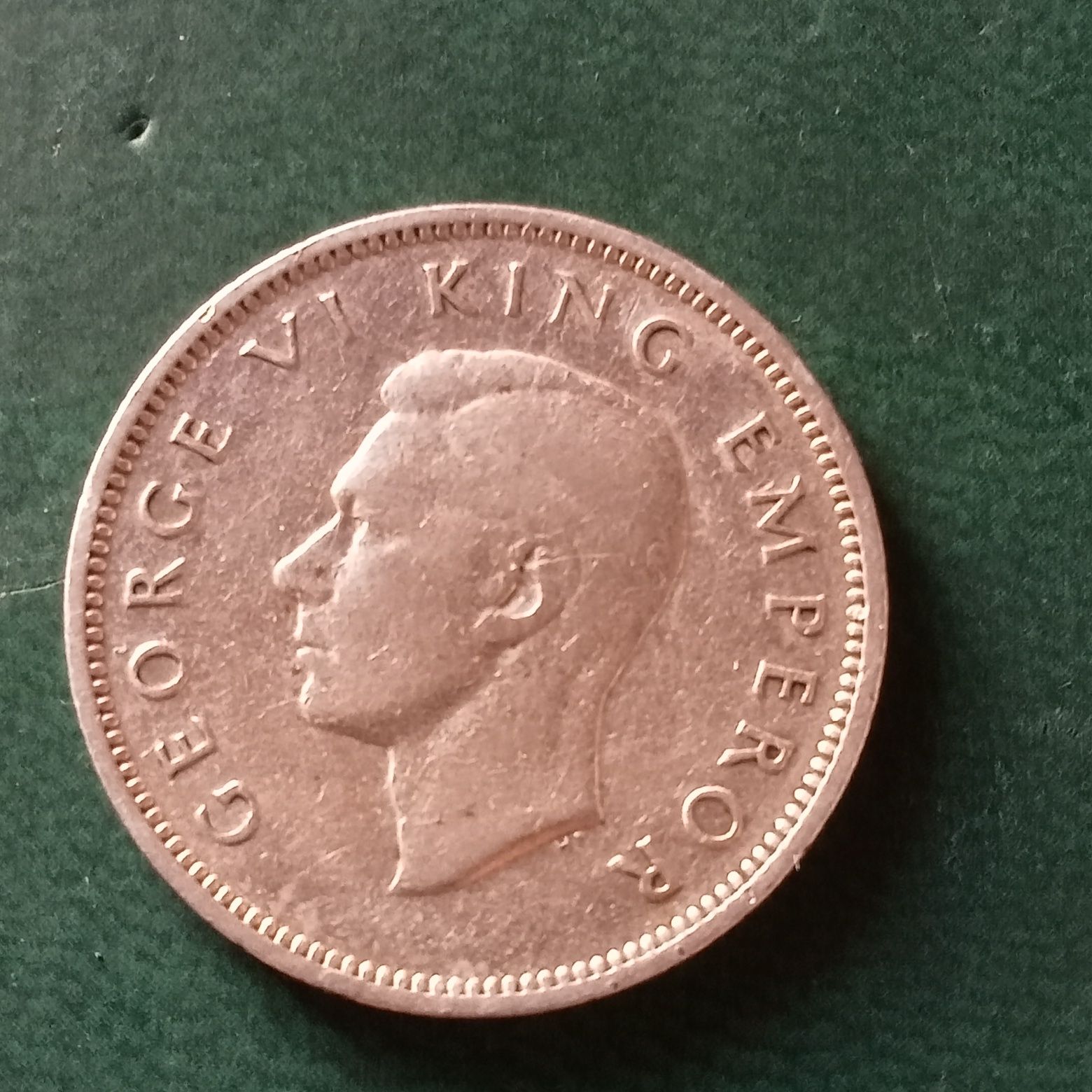 moeda george vl nova zelandia  1943 prata