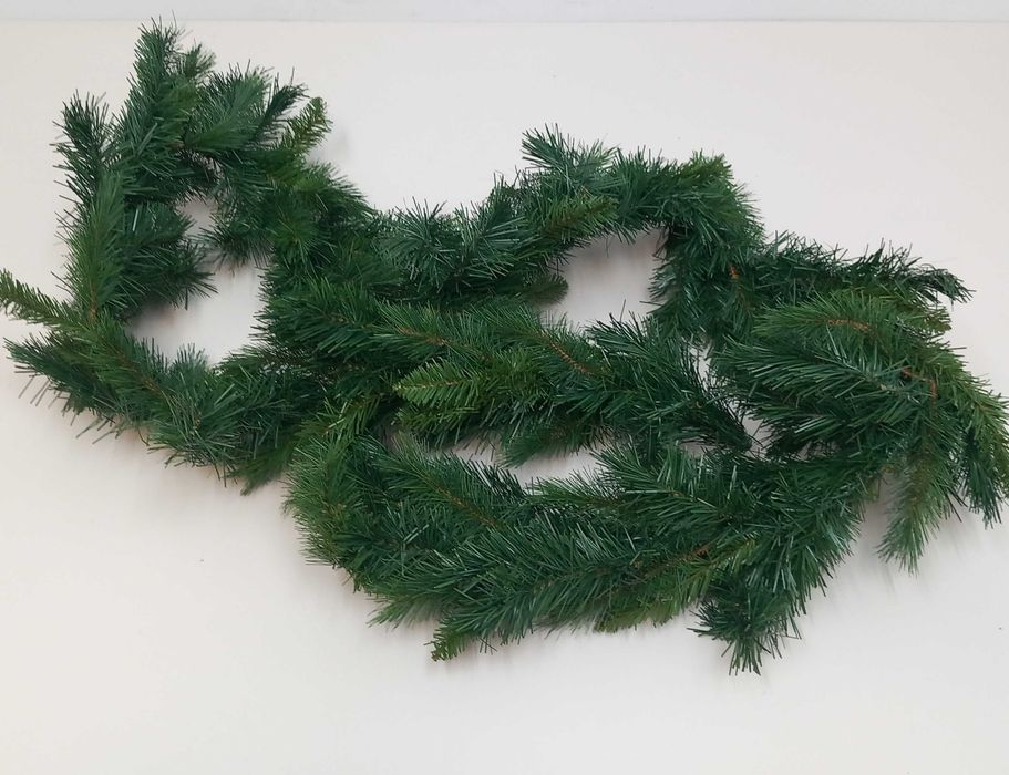 Wieniec świąteczny wianek PVC zielony 270 x 30 cm łańcuch ozdoba w3