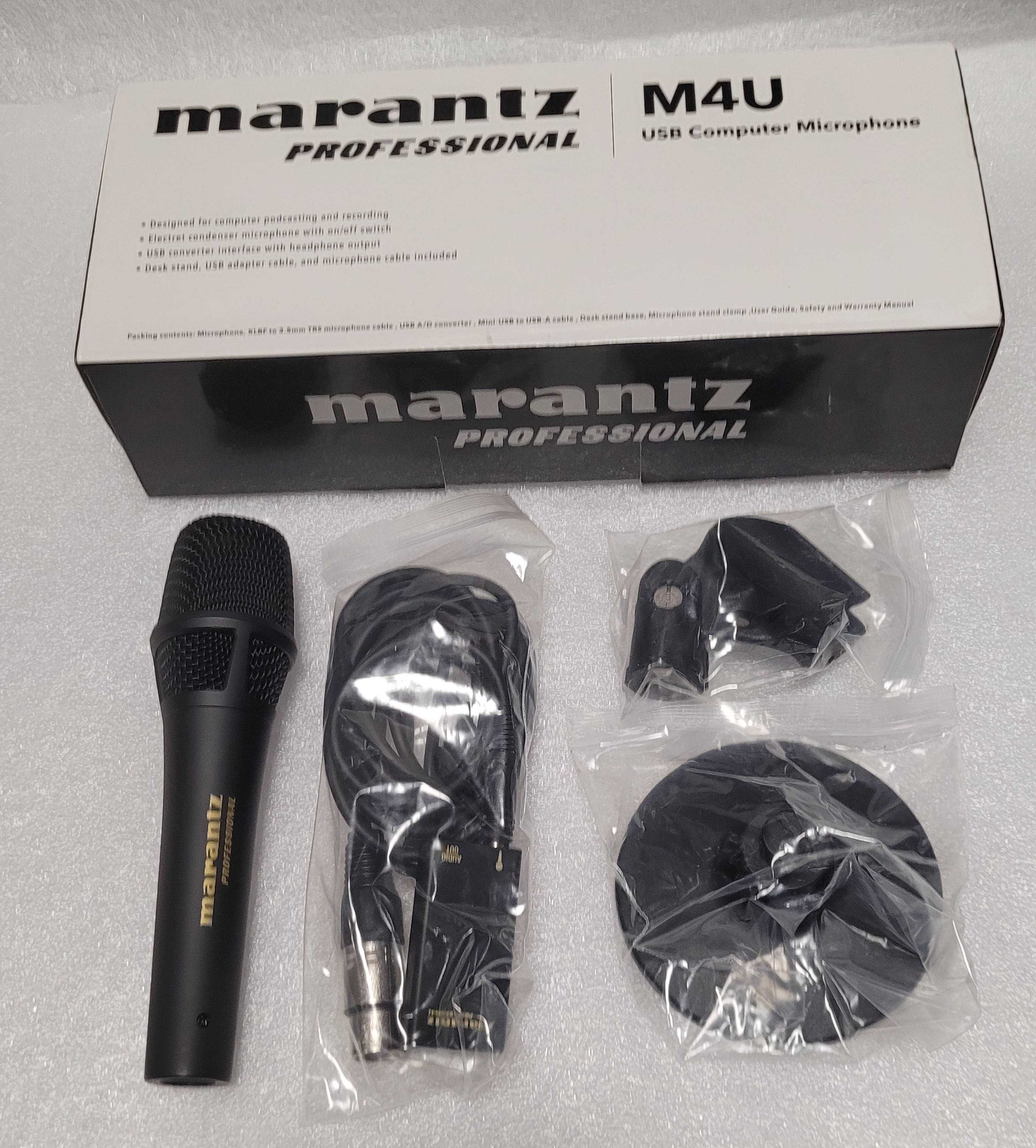 Marantz M4U Mikrofon Podcast Stream z konwerterem A/D Pudełko