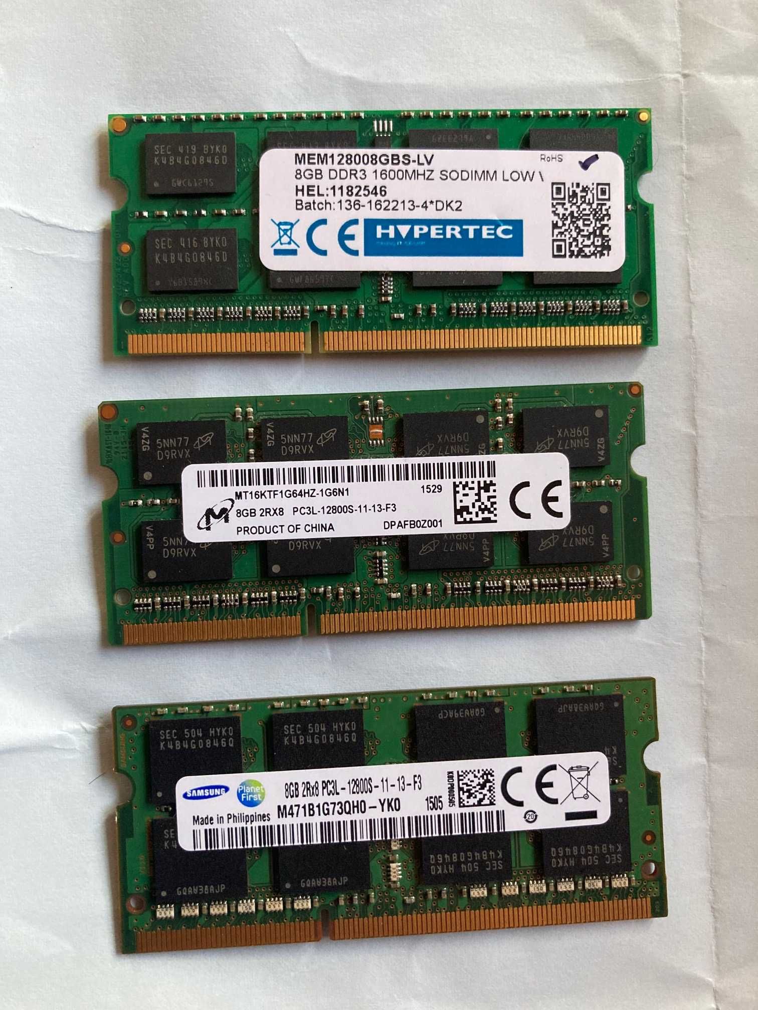 Memórias Portátil DDR2 1 - 2 GB / DDR3 2 - 4 - 8 GB / DDR4 8 GB