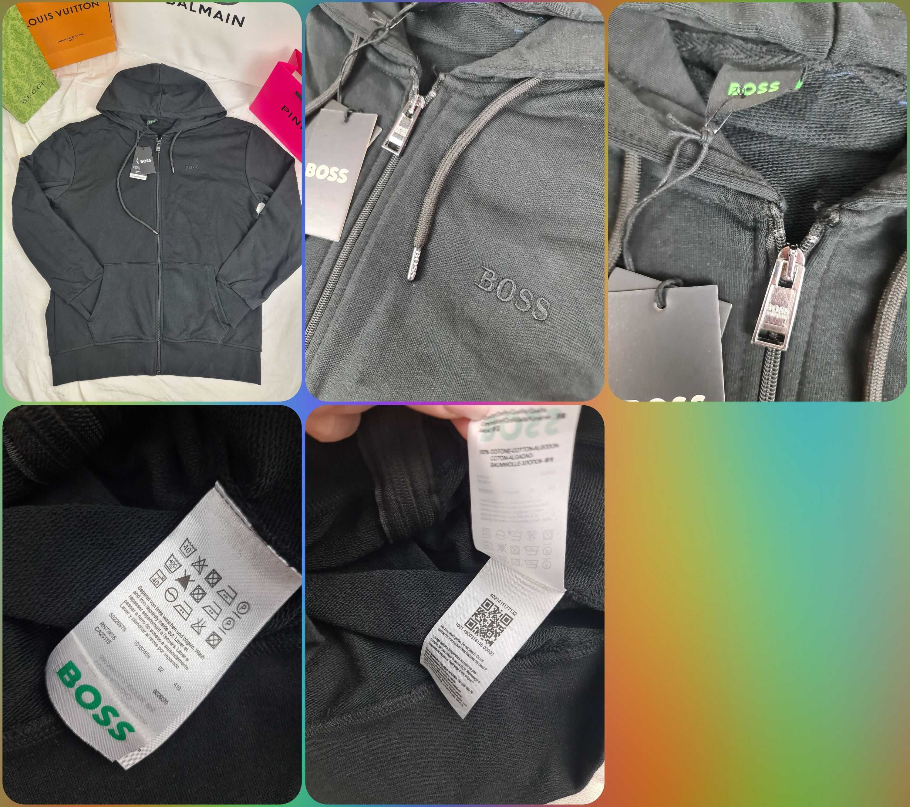 Bluza męska rozpinana kaptur boss maly znaczek hugo logowane hb OUTLET