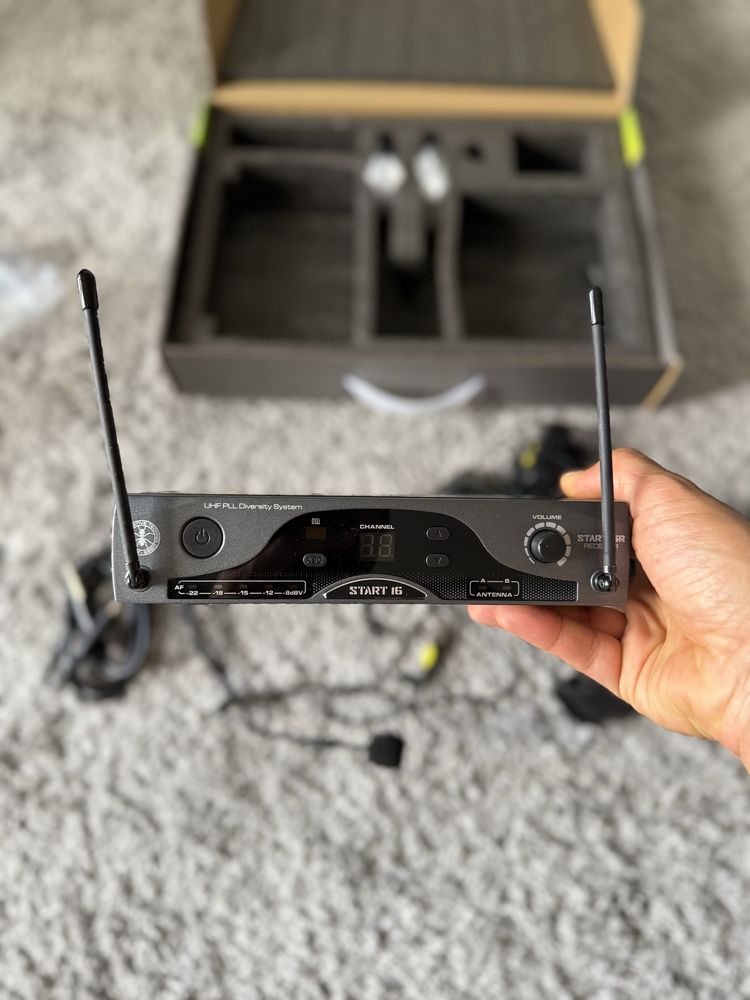 Sistema sem fios microfone headset UHF 16 canais