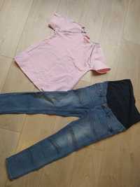 Bluzka do karmienia HappyMum "xs" Oraz jeansy ciążowe H&M "38/M"