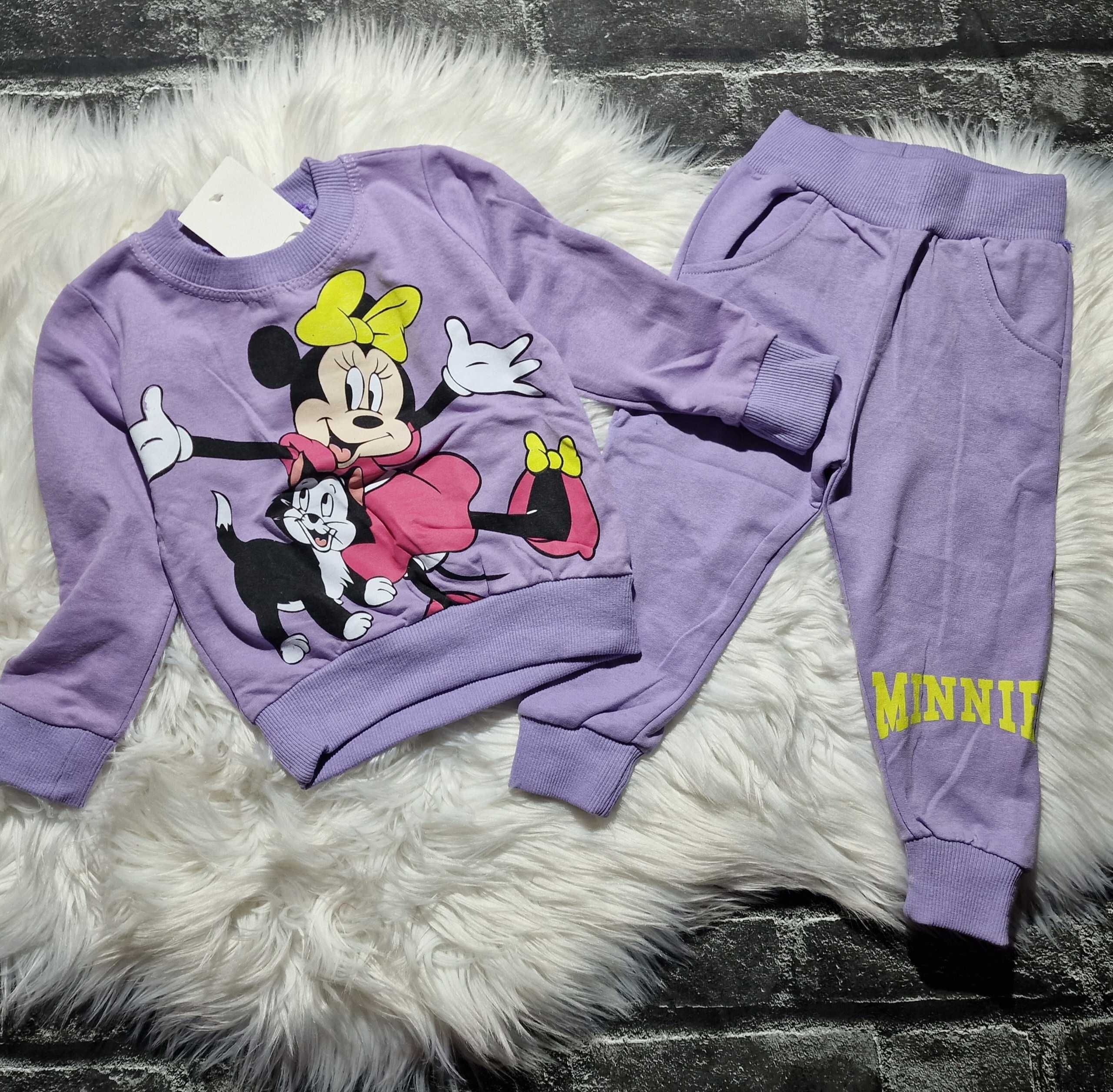 Komplet dres dla dziewczynki Myszka Minnie fioletowy 74/80