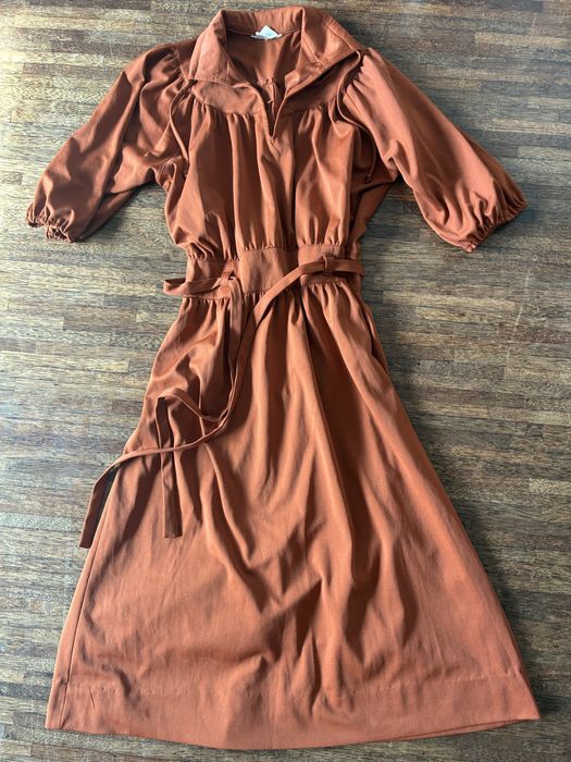 Ruda sukienka 40 L retro vintage