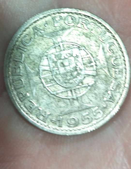 Moeda 10 escudos Angola 1955