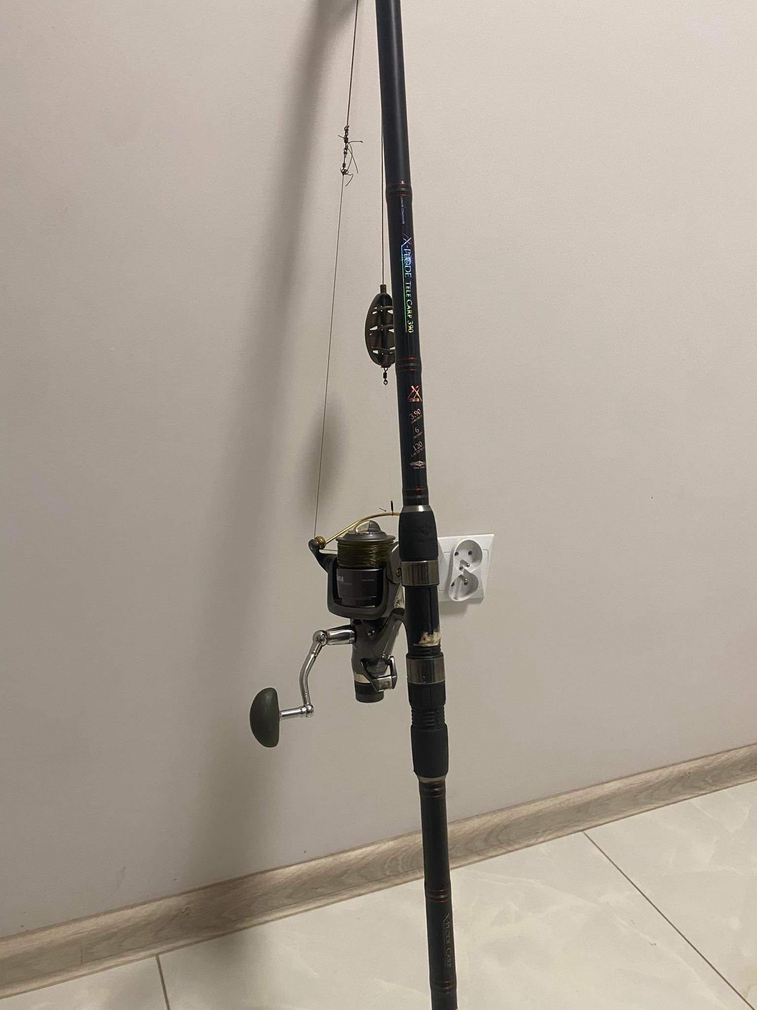 kołowrotek  dragon maxima fr105i. Kij mikado x polde tele carp 390