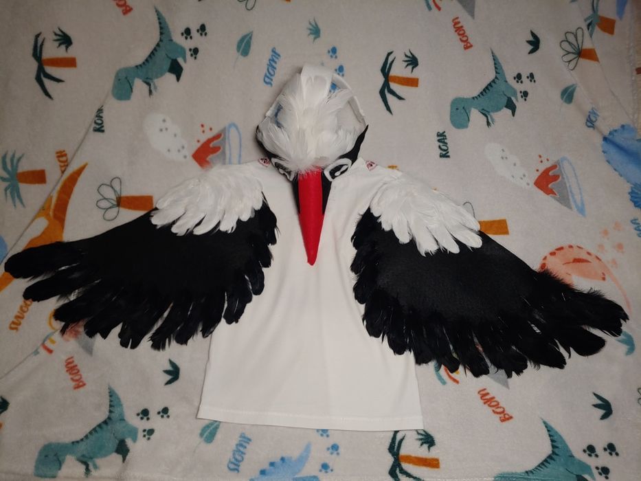 Дитячий костюм пташки "Лелека" / Аист / маска / наголовник