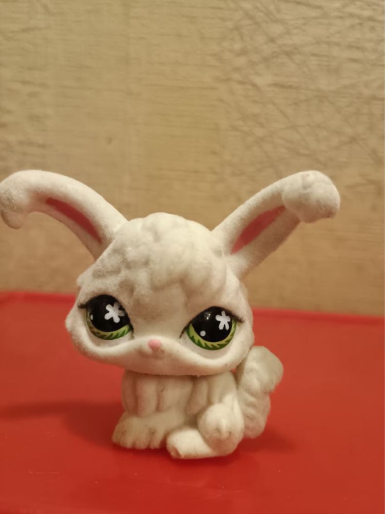 LPS królik rabbit Littlest pet shop biały z futerkiem #515 unikat