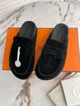 Мюлі шкіряні чорні Hermes