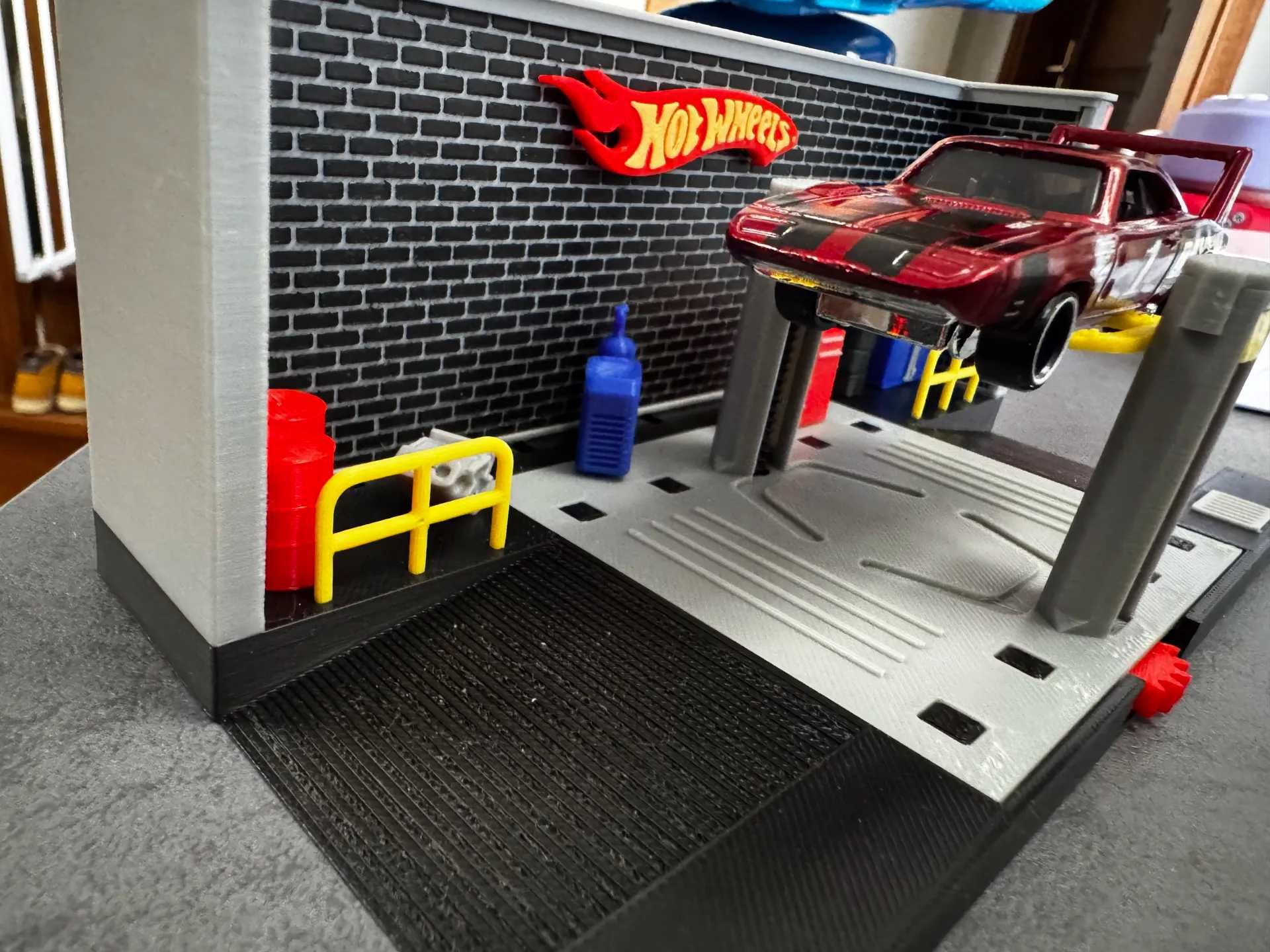DIORAMA Ruchoma Podnośnik Garaż Hot Wheels Matchbox Majorette DODATKI
