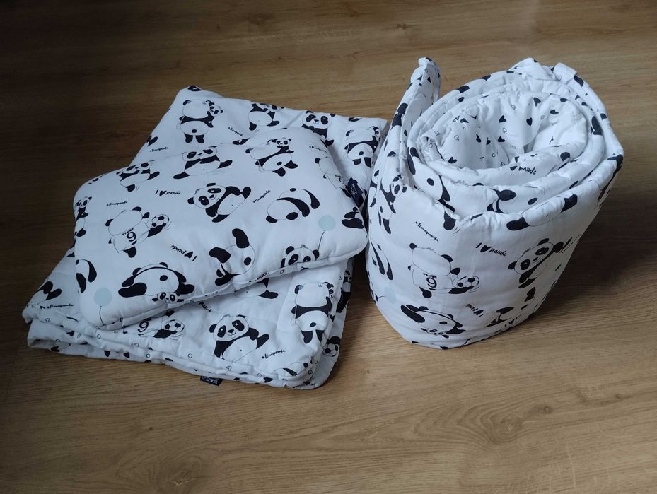 Pościel z wypełnieniem LaMillou dla niemowlaka+ochraniacz PANDA+gratis