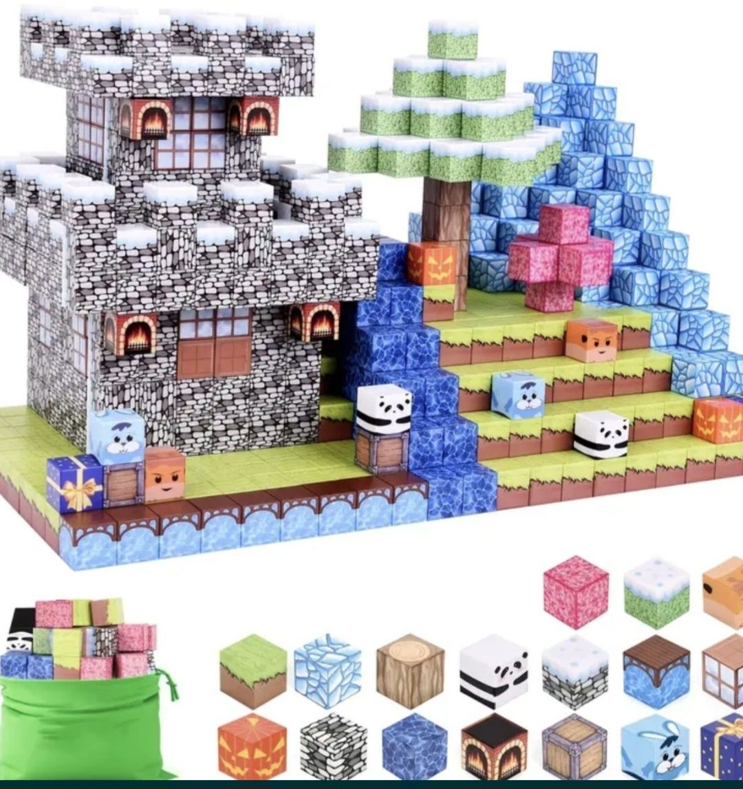 Магнитный конструктор Майнкрафт 100шт кубики на магнитах Minecraft