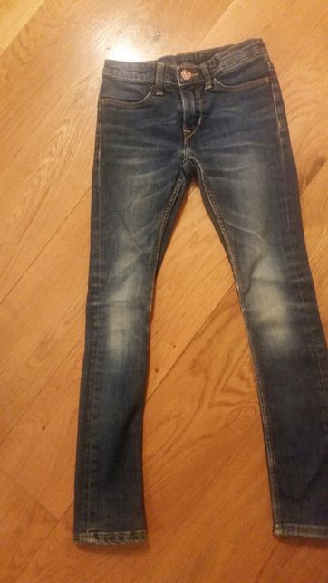 Spodnie rurki jeansy H&M 122