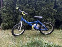 Rowerek BTwin Decathlon 16 niebieski koszyczek gratis