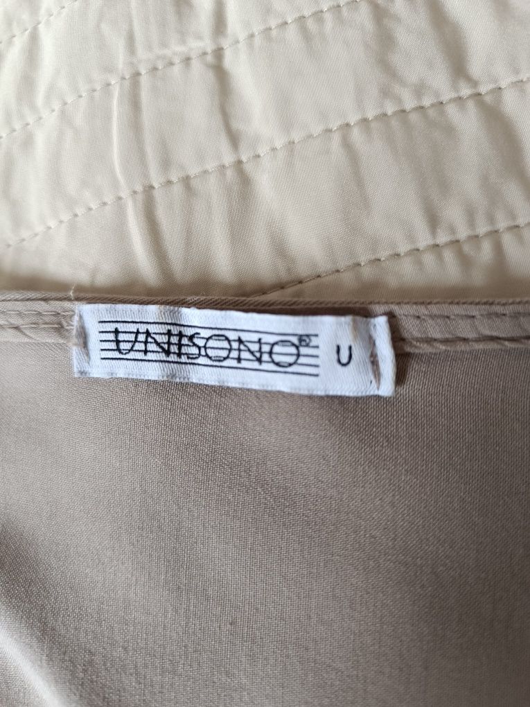Unisono, beżowa lekka tunika z wisiorem, nowa, rozm. uniwersalny
