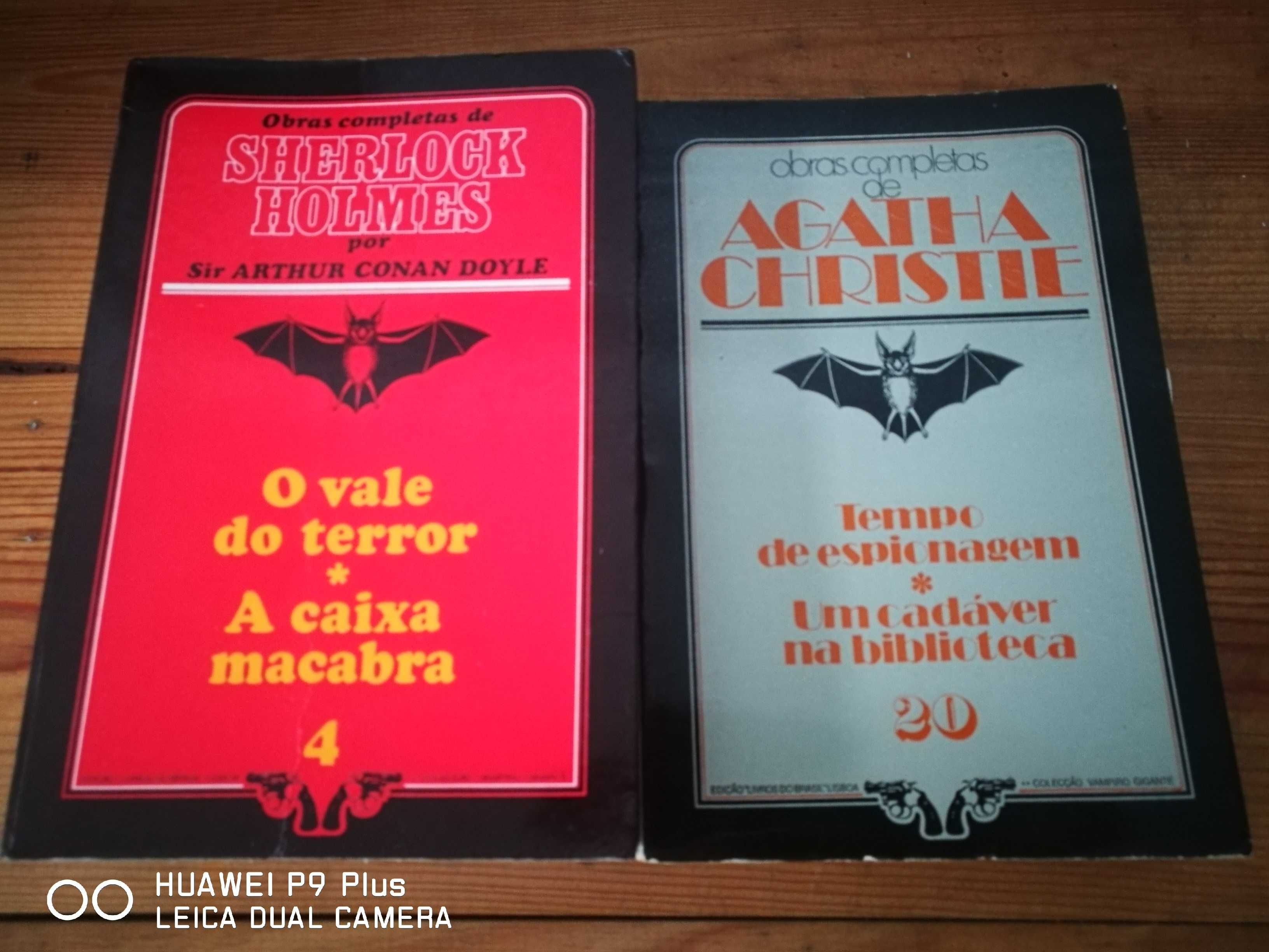 Livros de Sherlock Holmes e Agatha Christie