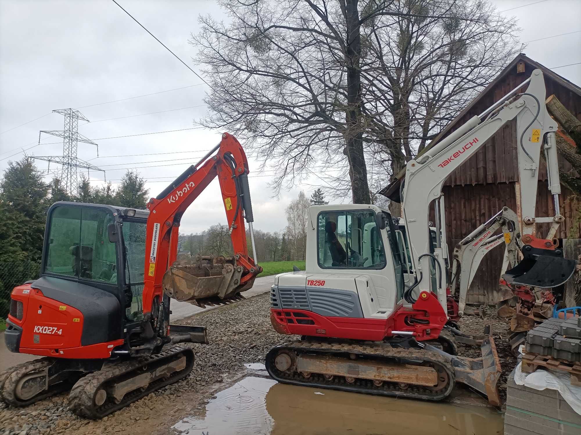 Wynajem minikoparki ,wozidło budowlane 3t 6t ładowarka młot wiertnica