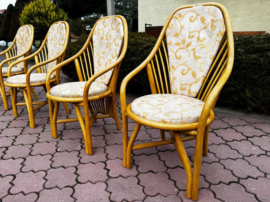 fotel bujany wypoczynek rattanowy bambusowy bujak relaks krzesło