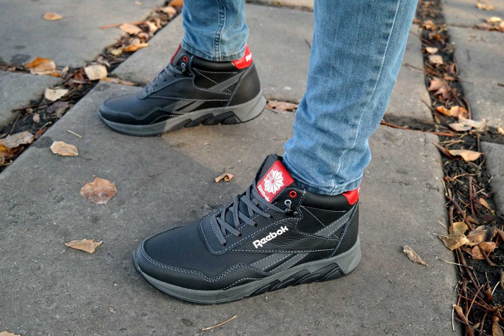 Кожаные мужские зимние кроссовки Reebok Зимові кросівки чоловічі