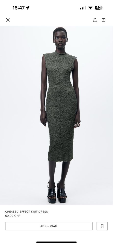 Vendo vestido efeito creased verde