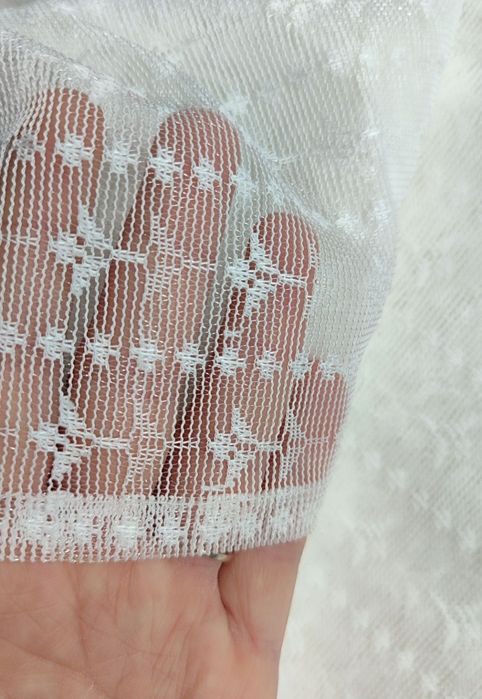 Firany 2szt home&you białe komplet 140x250 na szelkach wzorki firanki