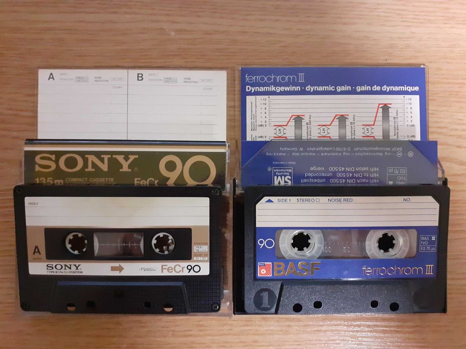 Аудиокассеты AGFA BASF SONY  FeCr Type III