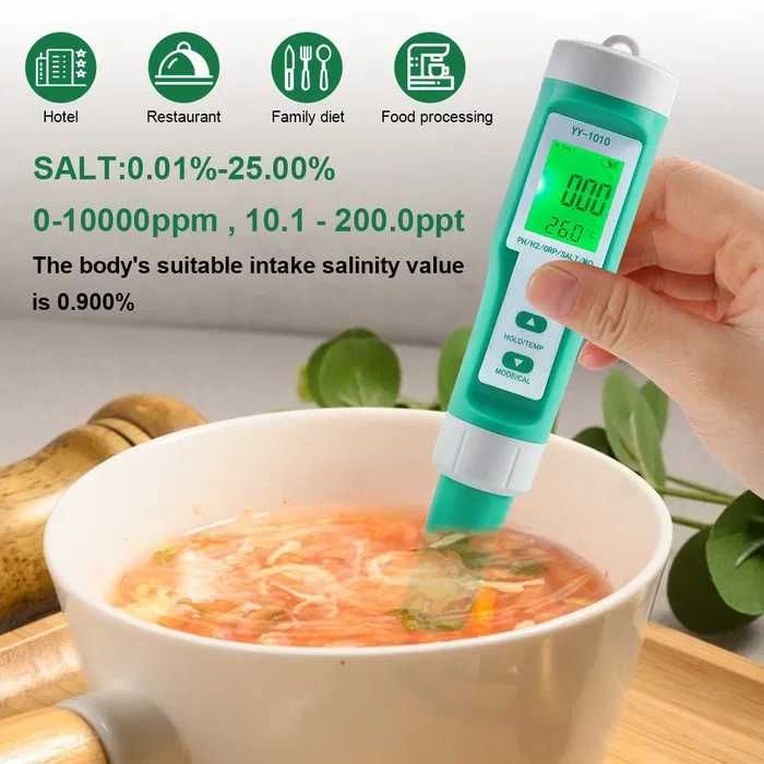 Тестер води Yieryi YY-1010 PH TDS EC ORP SALT H2 S.G Temp MΩ Fertile