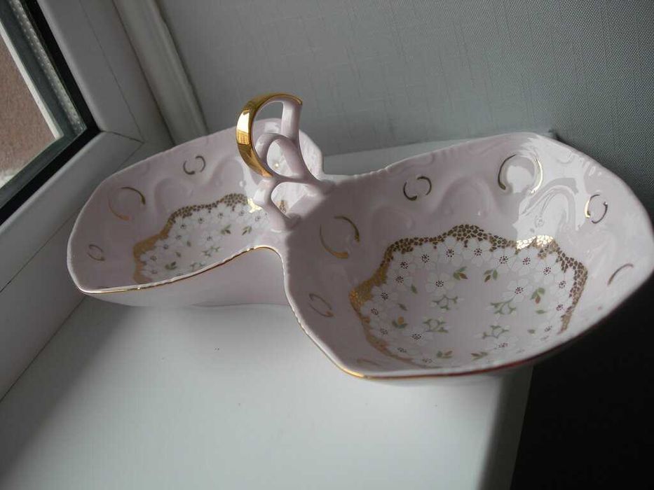 Менажниця, блюдо, рожевий фарфор, Чехія, нова!